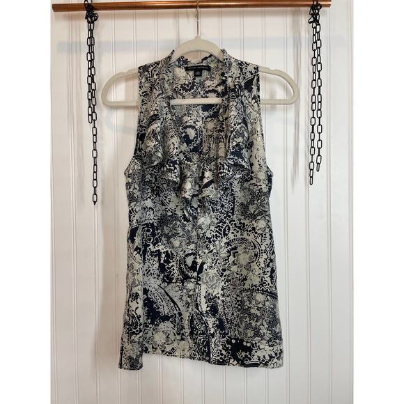 Banana Republic Ruffle Floral Top & Chaps Cropped Wide Leg Pants Bundle Size S - Picture 2 of 12
